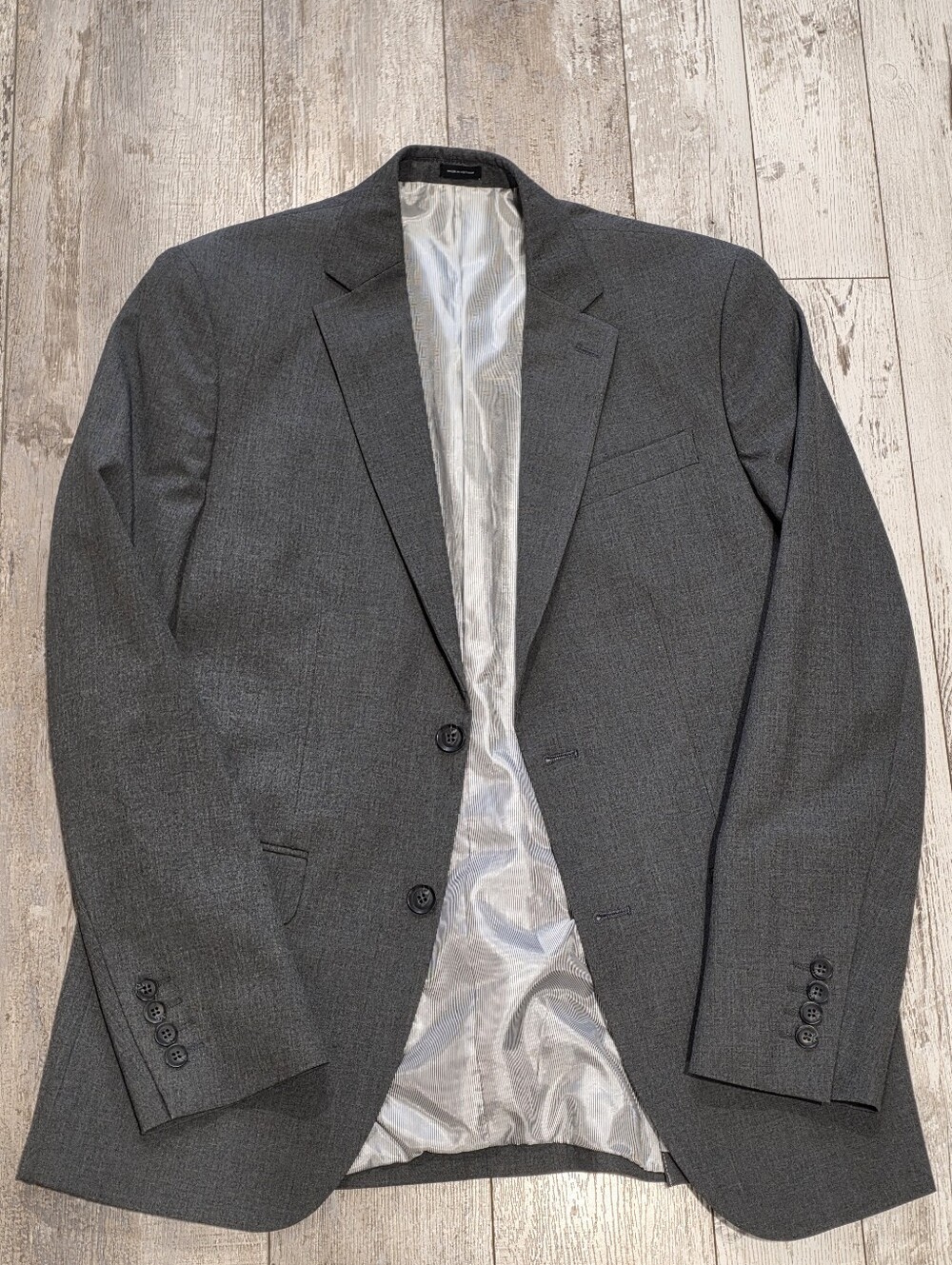 38R Men's JF J. Ferrar Blazer Gray 2 Button Sport Coat Slim Fit Flawless
